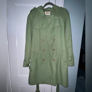Talbots Sage Green Trench Coat with Belt